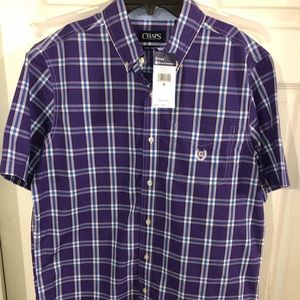 CHAPS Ralph Lauren Purple Short-Sleeve Shirt